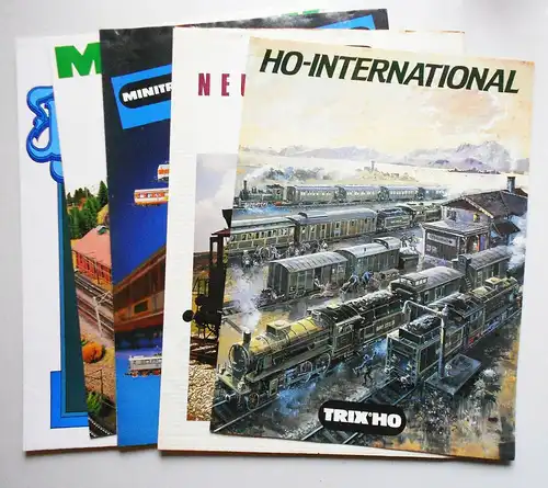 5 x Prospekt Mini Trix Trix H0 Express Modell Eisenbahn 1984 1986 