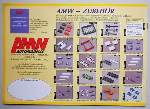 Katalog AMW Auto Modell Welt Neuheiten 1995