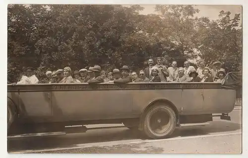 Foto Reisegesellschaft Bus Oldtimer vereinigter Wien er Auto Rundfahrten 1930er