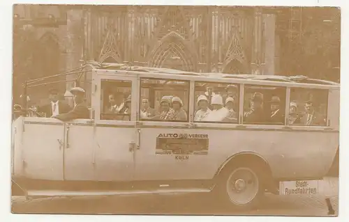 Foto Reisegesellschaft Bus Oldtimer Auto Verkehr Kaltwasser Köln Stadtrundfahrt