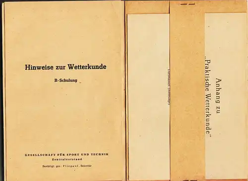 Dr. K. Brade - Praktische Wetterkunde 1953 DDR Meteorologie (H3