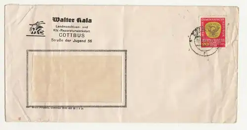 Brief 1959 Walter Kala Landmaschinen KfZ Reparaturwerkstatt Cottbus ! (B8