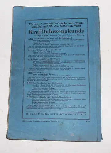 H. Kümmet - Wie repariere ich Fahrzeug - Ottomotoren ? 1949 !