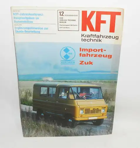 KFT Kraftfahrzeugtechnik Zeitschrift 12 Dezember 1978 Skoda IFA Fisita Kongreß