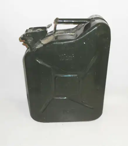 Alter 10 Liter vintage Benzinkanister Reservekanister Oldtimer dunkelgrün