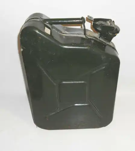 Alter 10 Liter vintage Benzinkanister Reservekanister Oldtimer dunkelgrün 