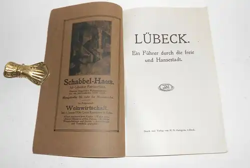 Lübeck Ein Führer durch die freie und Hansestadt A.Johannes 1924 (H3