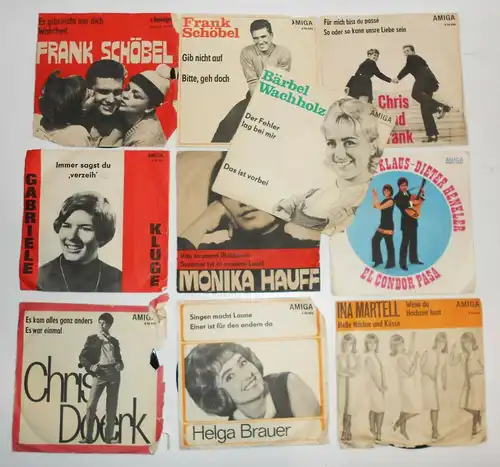 10 x frühe DDR Vinyl Single`s Wachholz Schöbel Martell Kluge Brauer Dierk Hauff 