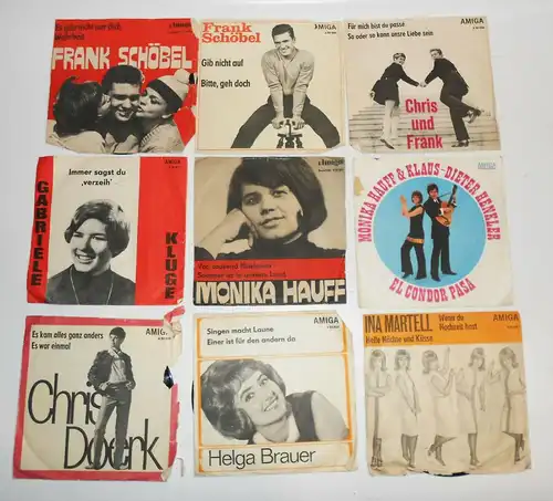 10 x frühe DDR Vinyl Single`s Wachholz Schöbel Martell Kluge Brauer Dierk Hauff