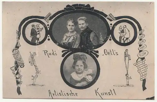 Ak Rudi Oetl`s Artistische Kunst Zirkus Circus Künstler Artist 1910er ! (A3244