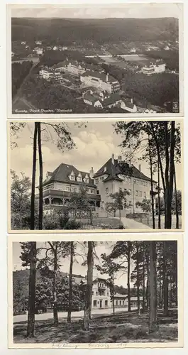 3 x Ak Coswig bei Dresden Wettinstift Fliegeraufnahme D.Haus Spitzgrundmühle !