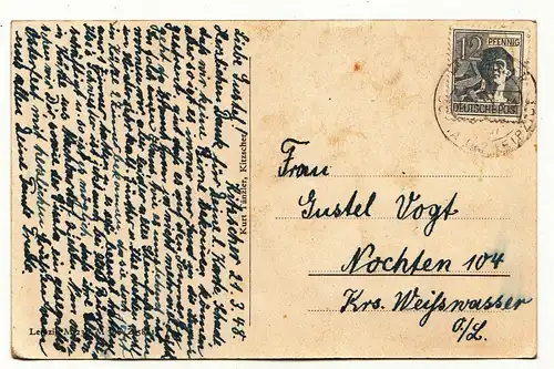 Ak Kitzscher bei Borna Siedlung 1948