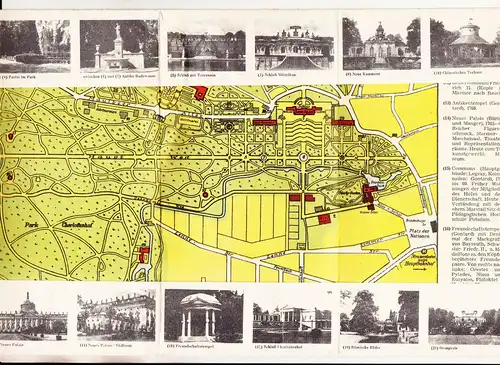 Reise Prospekt Plan von Sanssouci Ein Führer in Wort & Bild Potsdam um 1960 (H3