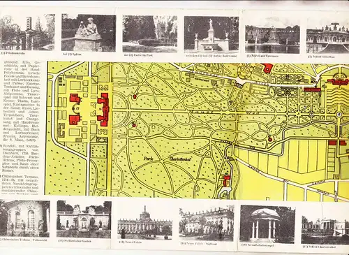 Reise Prospekt Plan von Sanssouci Ein Führer in Wort & Bild Potsdam um 1960 (H3