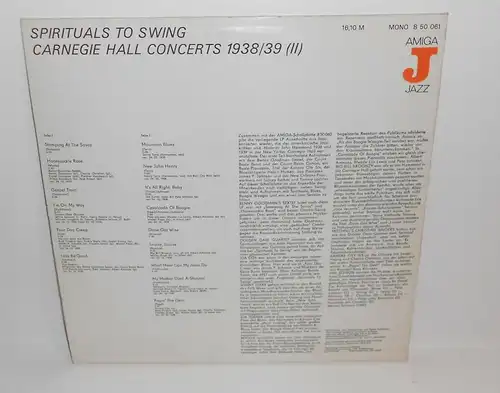 Spirituals to Swing 1 DDR AMIGA LP CARNEGIE Hall Concerts