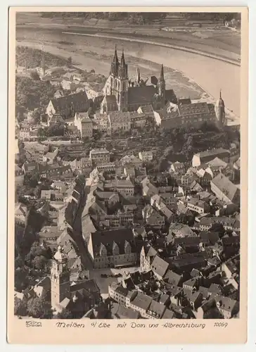 Ak Hahn 10069 Meißen a.Elbe mit Dom und Albrechtsburg Fliegeraufnahme