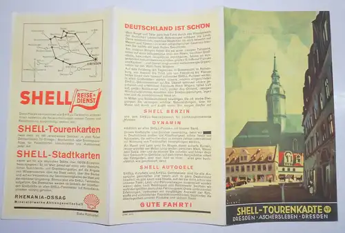 Shell Tourenkarte Nr.47 Dresden Aschersleben Dresden um 1930 (H2