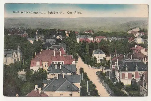 Kolo. Ak Klotzsche - Königswald Totalansicht Quer - Allee 1915 Dresden (K2