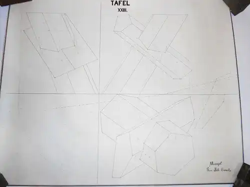 Handzeichnung Geometrie geometrische Formen Gewerbezeichenschule Chemnitz 1880er