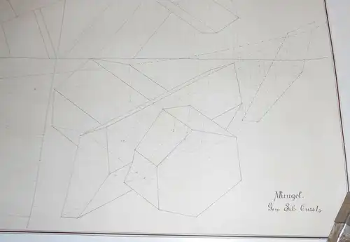 Handzeichnung Geometrie geometrische Formen Gewerbezeichenschule Chemnitz 1880er