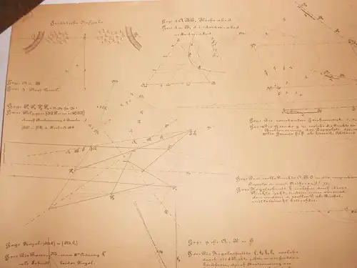 Handzeichnung Geometrie geometrische Formen Polytechnikum Dresden 1878 (Nr2