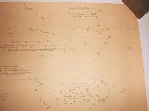 Handzeichnung Geometrie geometrische Formen Polytechnikum Dresden 1878 (Nr2