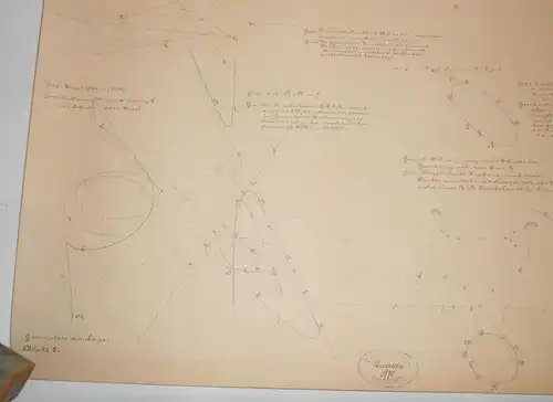 Handzeichnung Geometrie geometrische Formen Polytechnikum Dresden 1878 (Nr2