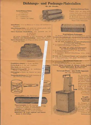 Werbe Prospekt Eick u Co Nachf Breslau 1927 Treibriemen Fabrik   D7