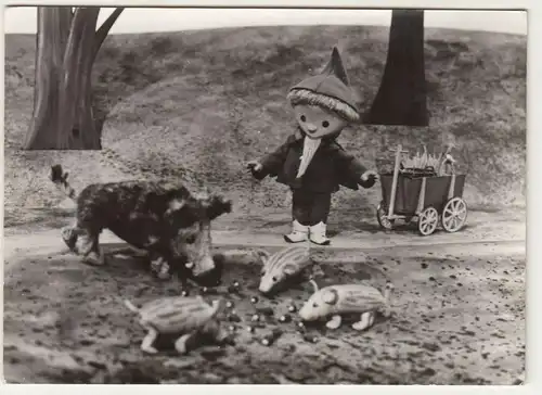 Ak Sandmann mit Wildschweinen DDR Fernsehen 1982 ! (A3015