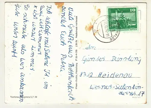 Ak Röthenbach / E. Gaststätte Ferienheim VEB Maschinenfabrik Heidenau 1974(A3014