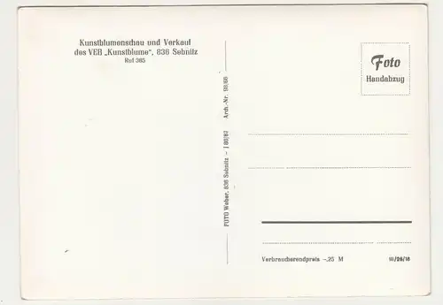 Ak Kunstblumenschau Verkauf VEB Kunstblume Sebnitz 1966 DDR (A3011