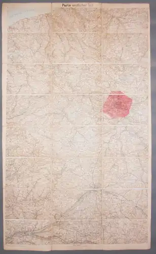Leinen Landkarte Paris westlicher Teil um 1910 ! (H1