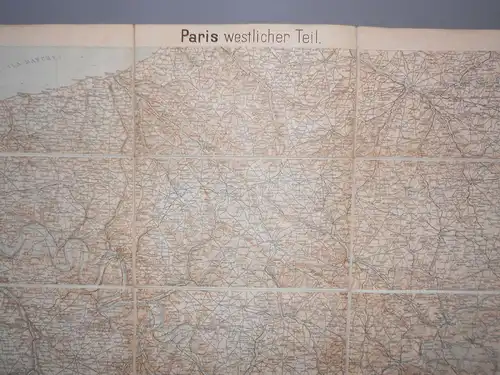 Leinen Landkarte Paris westlicher Teil um 1910 ! (H1