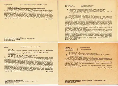 Karteikarten Referate Tagebau Technik DDR 1960er Brennstoffinstitut Freiberg