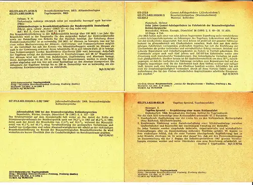 Karteikarten Referate Tagebau Technik DDR 1960er Brennstoffinstitut Freiberg