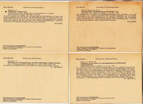 Karteikarten Referate Tagebau Technik DDR 1960er Brennstoffinstitut Freiberg
