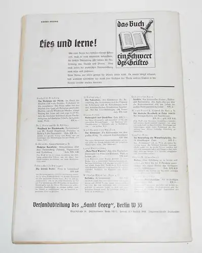 Deutsche Sankt Georg Sportzeitung Nr. 21 / 1935 Pferde Pferdesport Pferdezucht !