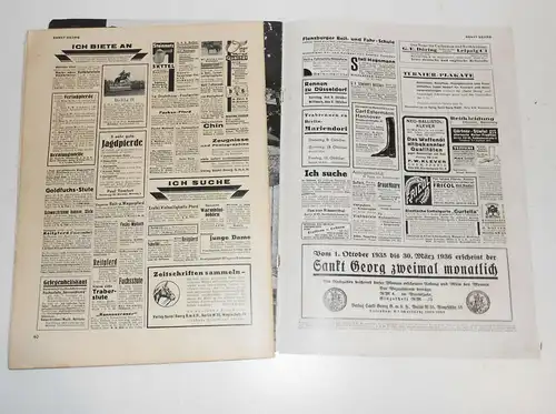 Deutsche Sankt Georg Sportzeitung Nr. 19 / 1935 Pferde Pferdesport Pferdezucht !