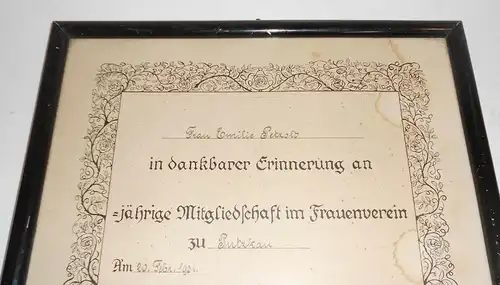 40 Jahre Mitgliedschaft Frauenverein Putzkau Bautzen Marie von Carlowitz 1931