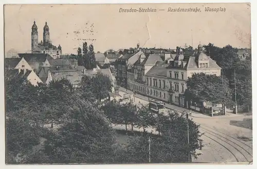 Ak Dresden Strehlen Residenzstraße Wasaplatz Straßenbahn 1923 (A2865