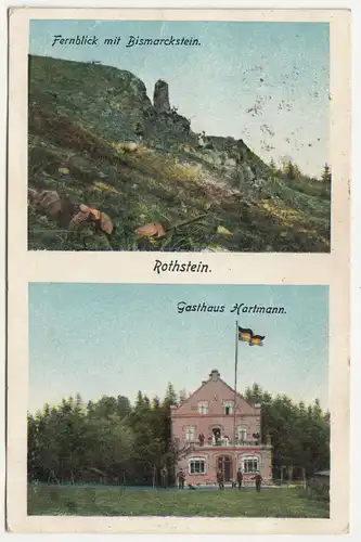 Ak Rothstein Rotstein Berg Oberlausitz Gasthaus Hartmann Fernlick 1923  A2845