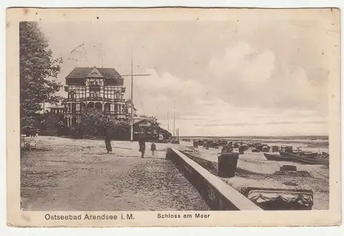 Ak Ostseebad Arendsee i. M . Schloss am Meer 1925 ! (A2829