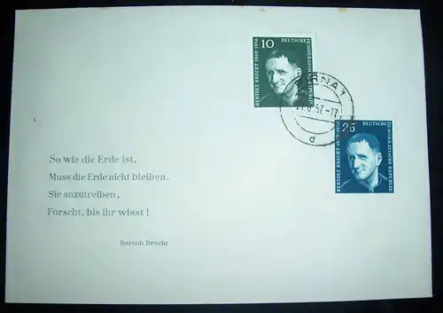 Brief 1957 Bertolt Brecht Pirna ! (B8