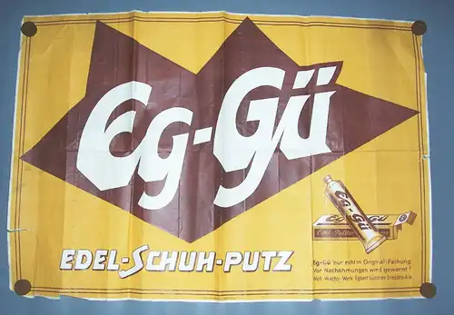 Reklame Plakat Eg-Gü Edel-Schuh-Putz 1930 / 40