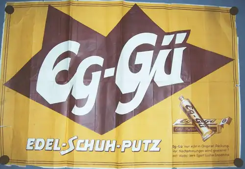 Reklame Plakat Eg-Gü Edel-Schuh-Putz 1930 / 40 