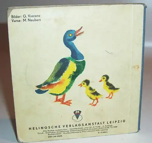 DDR Pappbilderbuch Ein Märlein für die ganz Kleinen 1966 Neubert Viecenz !