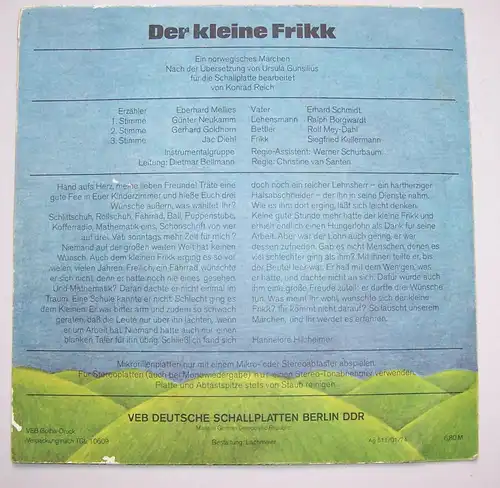 3 x Litera Märchen Platten Körnchen Wahrheit Der kleine Frikk Der Edelsteinberg