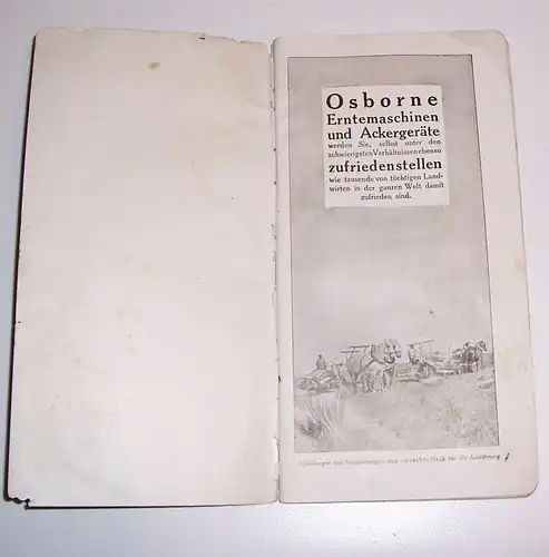 Werbe Broschur Osborne Erntemaschinen & Ackergeräte Landwirtschaft um 1930 (H5