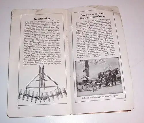 Werbe Broschur Osborne Erntemaschinen & Ackergeräte Landwirtschaft um 1930 (H5