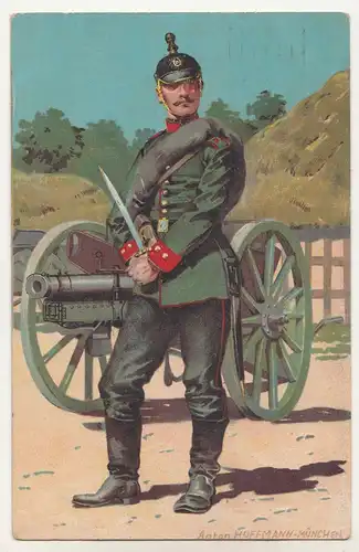 Regiments Künstler Ak Hoffmann München FAR 28 Artillerie Soldat ! (A2652
